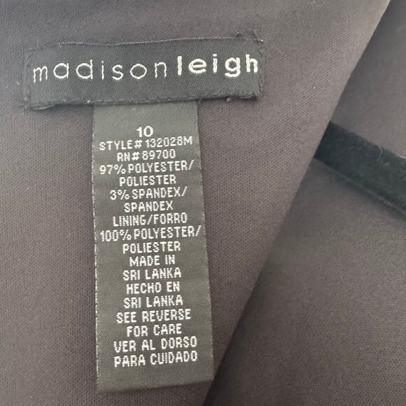 Madison Leigh Sleeveless Tapered Waist Sheath Dress Satin Feel Black Size 10 - Picture 5 of 5